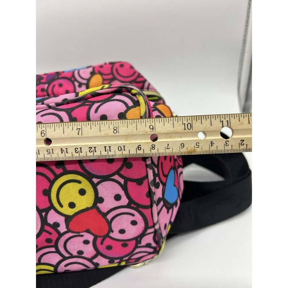 Betsey Johnson Smiley Face Hearts Lunch Bag Pink Kids Insulated Strap Novelty